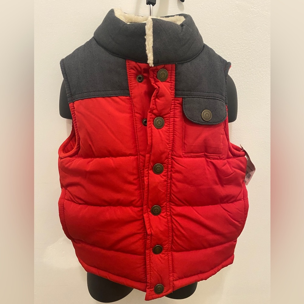 Carter’s - Red Fleece Lined Puffer Vest - Size 4 - NWT